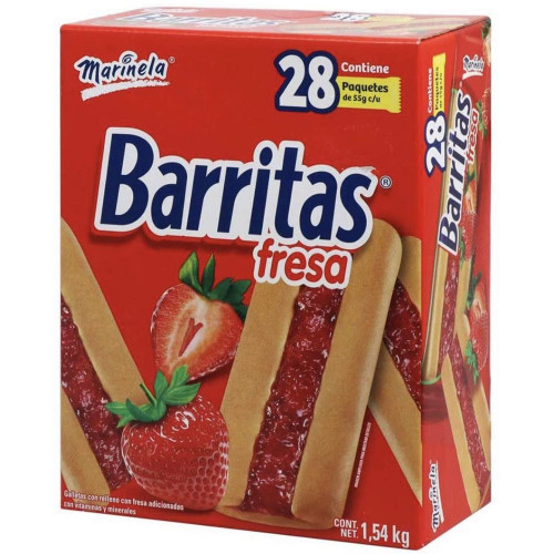 Marinela Cookies Strawberry Barritas