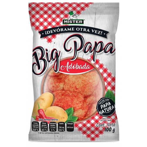 Mister Gourmet Potato Chips Big Adobadas Bag 32 x 100g