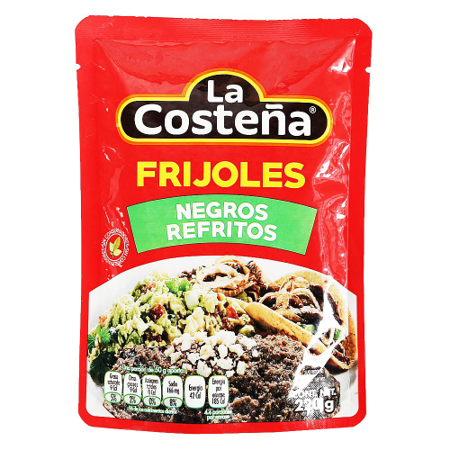 La Costena Refried Black Beans Pouch 12 x 220g Case