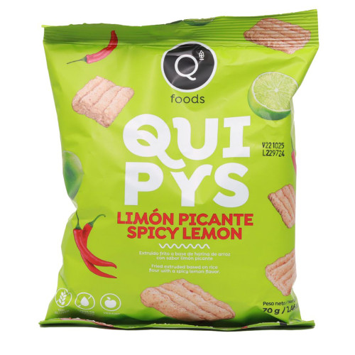 Quipys Spicy Lemon Flavour Rice Chips 70g